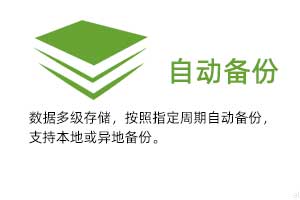 自動備份：數(shù)據(jù)多級存儲，按照指定周期自動備份，支持本地或異地備份。